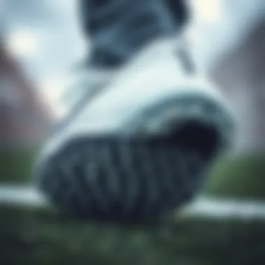 Detail of the sole traction pattern of Nike turf shoes