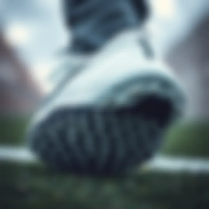 Detail of the sole traction pattern of Nike turf shoes