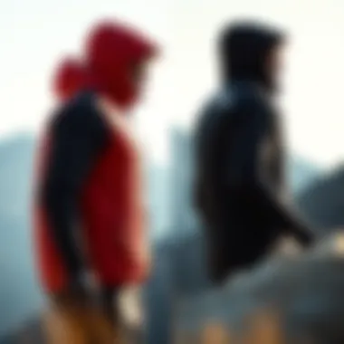 A side view of the North Face Thermoball jacket highlighting its design and fit