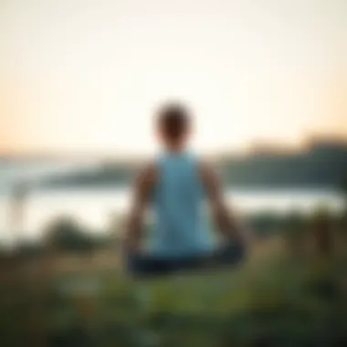 A person practicing mindfulness in a tranquil setting