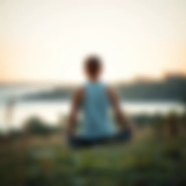 A person practicing mindfulness in a tranquil setting
