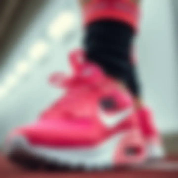 Unique Design Features of Pink Nike Shoes Close-up of pink Nike shoes highlighting their unique design features