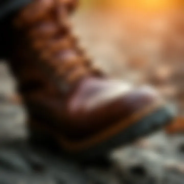 Close-up of premium leather used in outdoor footwear