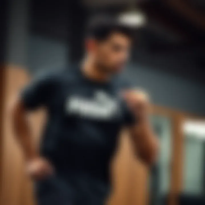 Performance in Motion Puma t-shirt in action during a workout session