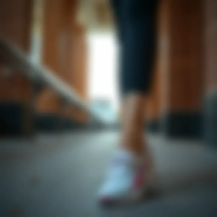 Woman wearing Puma flat shoes in a casual outfit