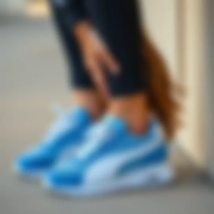 Fashionable outfit paired with Puma Mayze shoes