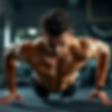 An individual demonstrating a push-up variation targeting the chest muscles.