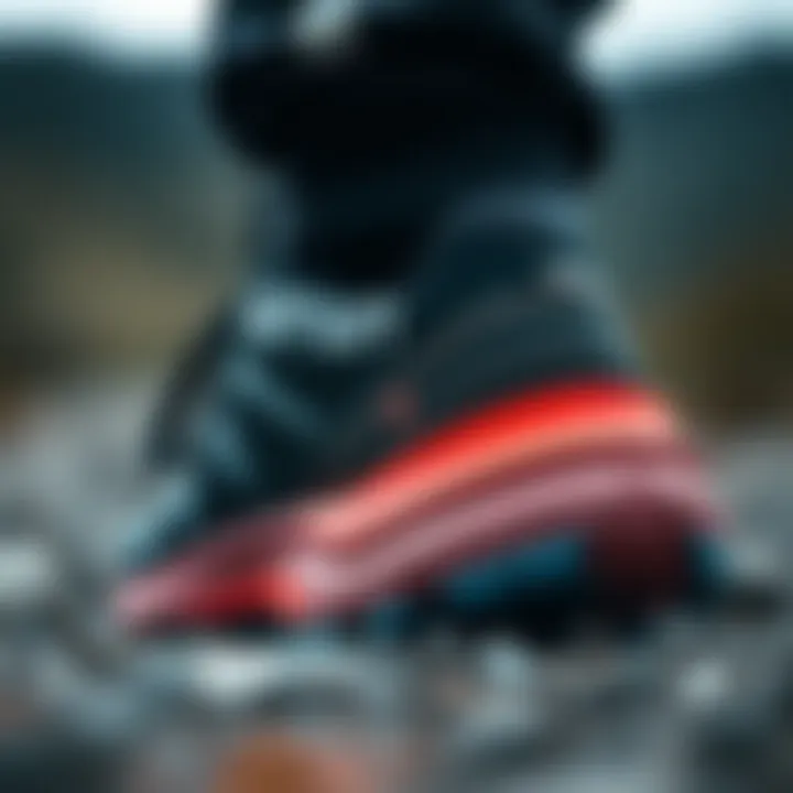 A close-up view showcasing the Salomon Outline GTX's innovative design and materials.