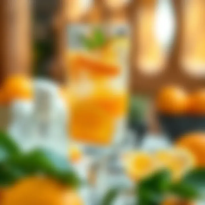 Citrus-infused water in a clear glass