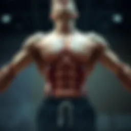 Illustration of six-pack abdominal muscles