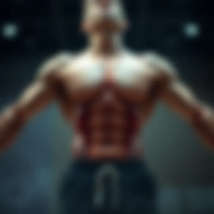 Illustration of six-pack abdominal muscles