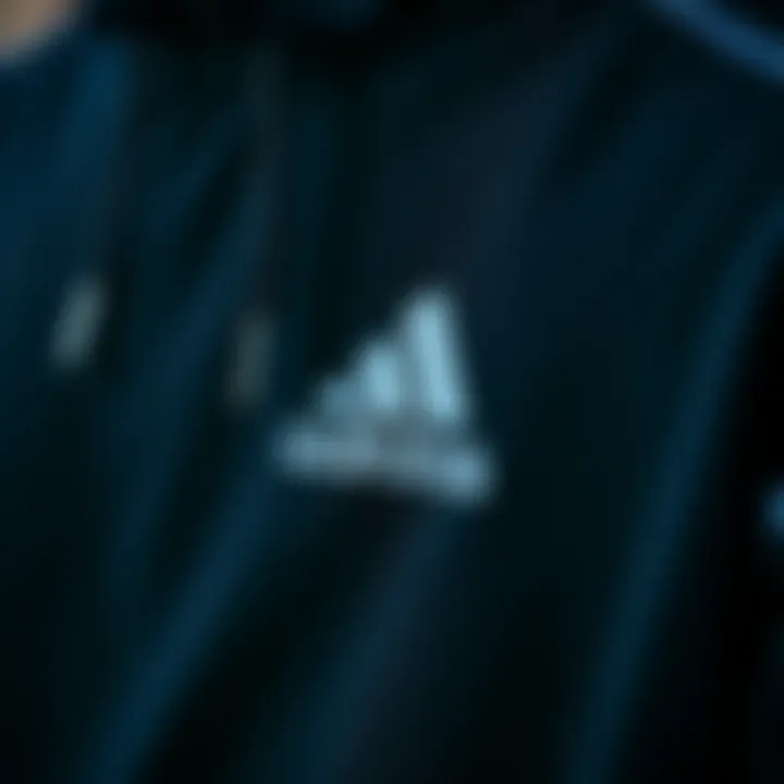 Close-up of high-quality material used in black Adidas sportswear