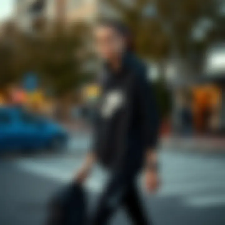 Trendy street style with black Nike apparel