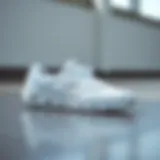 Stylish white Skechers sneakers on a clean surface