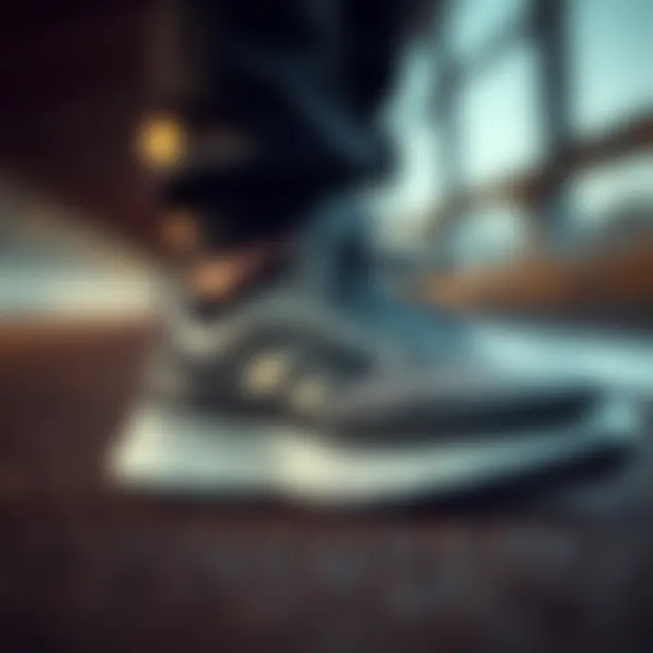 A close-up view of Solomon shoe design details