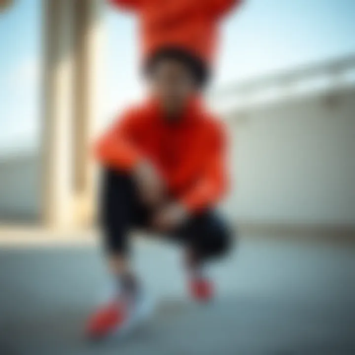 Fashionable athletic outfit paired with Solomon shoes in a stylish setting