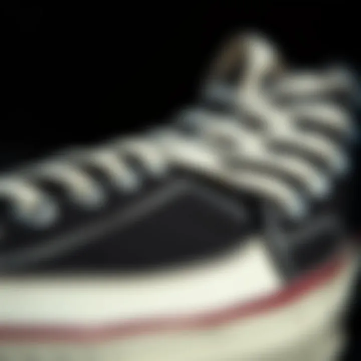 Close-up of Converse materials showcasing texture and design