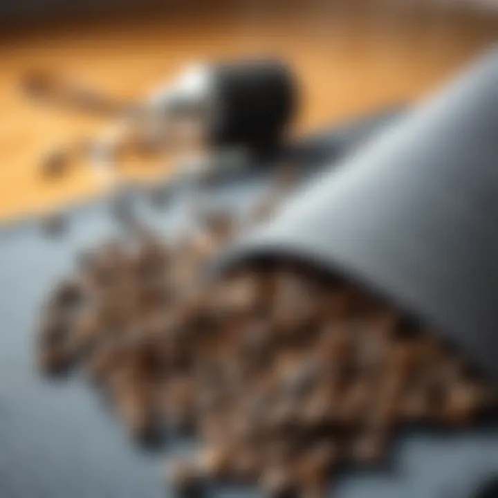 Coffee beans scattered around a workout mat, representing the energizing effects of coffee.
