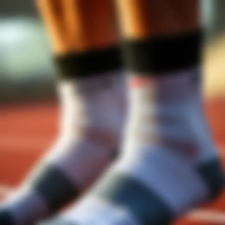 Close-up of premium materials used in contemporary sports socks