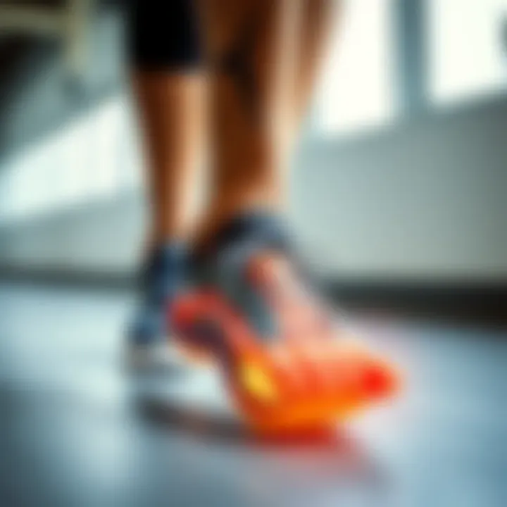 Illustration of foot anatomy with sports shoe fitting