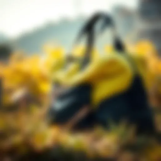 A stylish running bag displayed in an outdoor setting