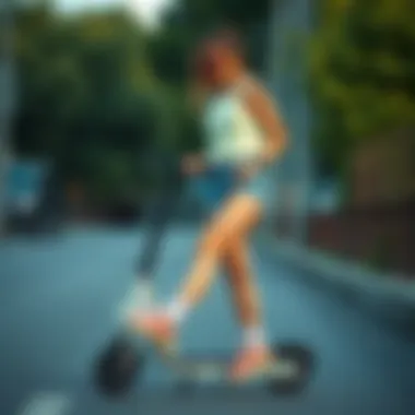 A trendy outfit paired with scooter shoes for summer