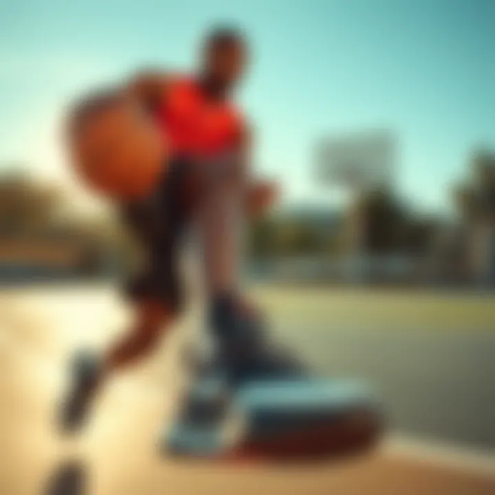 Dynamic basketball player showcasing agility and style with Superstep shoes