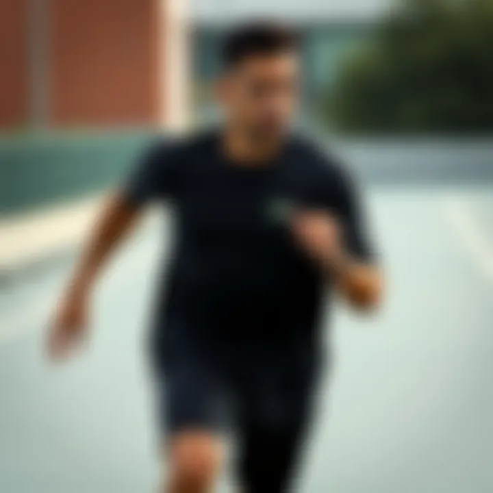 Active Lifestyle - T-Mont Lacoste in Action Dynamic lifestyle shot featuring T-Mont Lacoste in action