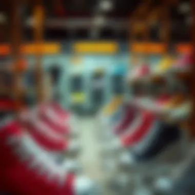 Trendy heeled Converse shoe displays showcasing color variety