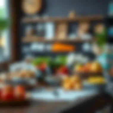 Healthy food options displayed on a table showcasing weight loss