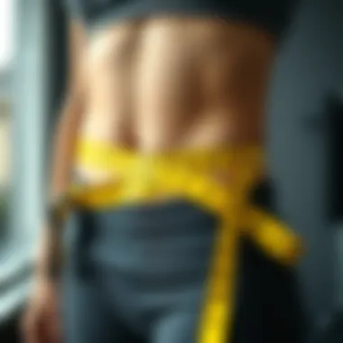 Measuring tape around waist illustrating body size reduction