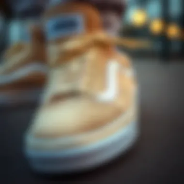 Close-up of Vans Old Skool Beige showcasing design elements