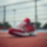 Stylish volleyball shoes on a court