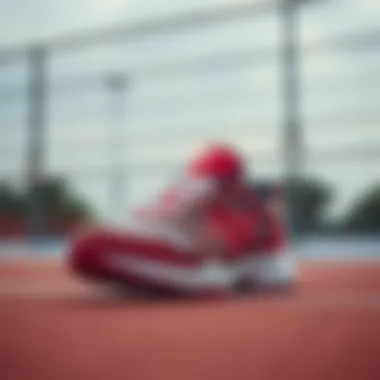 Stylish volleyball shoes on a court