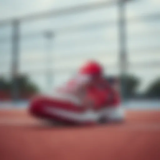 Stylish volleyball shoes on a court