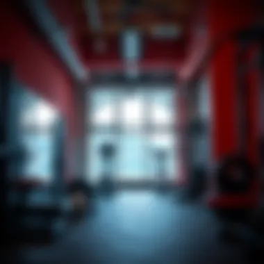 A vibrant workout setting with various exercise equipment for chest workouts.