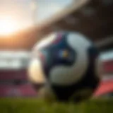 Close-up of the 2023 World Cup ball showcasing its intricate design elements.