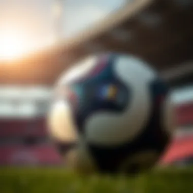 Close-up of the 2023 World Cup ball showcasing its intricate design elements.