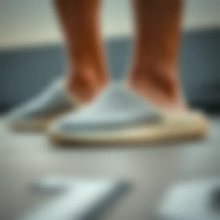 Close-up of Yeezy slides showcasing unique design features