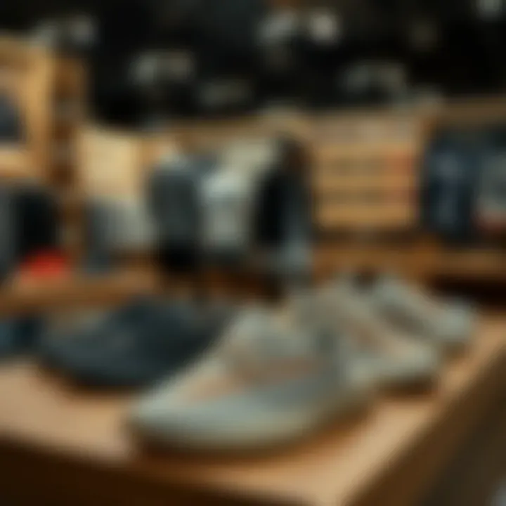 Yeezy slides displayed in a retail setting