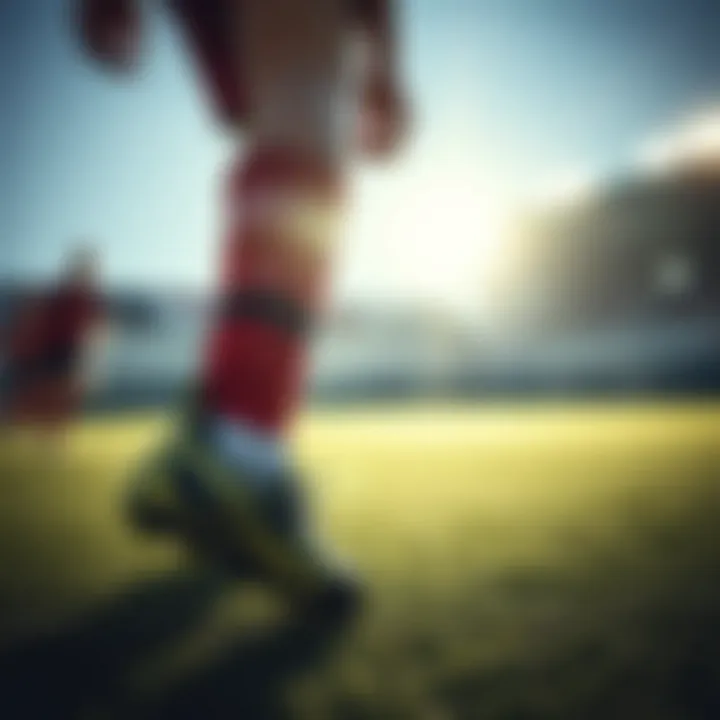 Young athlete wearing football boots